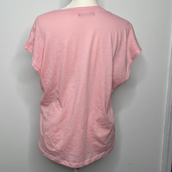 Zara bubblegum pink V-neck shirt sleeve shirt. Size small. - Picture 3 of 4